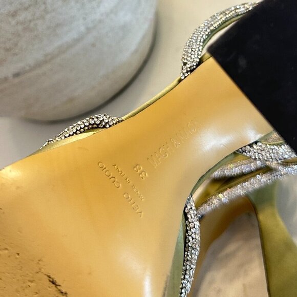 MACH & MACH Double Bow Satin Platform Pump in Pistachio Size 8US / 38EU - Picture 14 of 14